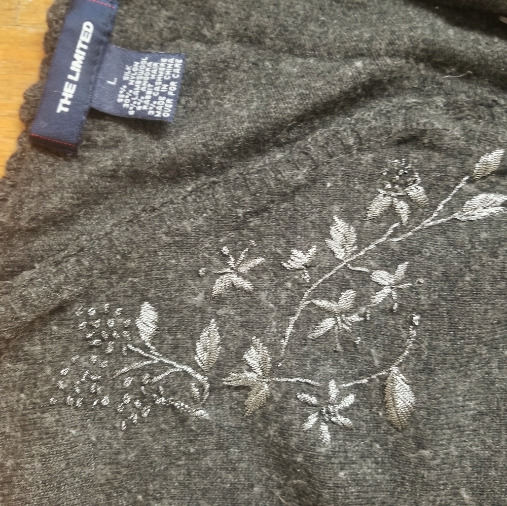 VINTAGE The Limited angora cardigan matallic embroidery